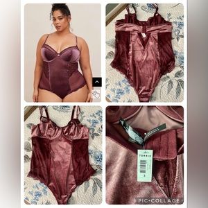 Torrid VELOUR AND LACE BODYSUIT